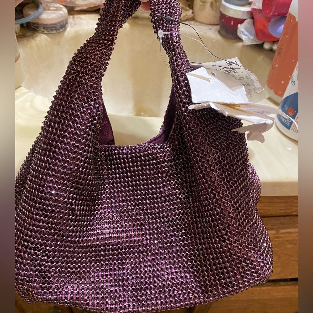 INC MESH HOBO BAG Elegant Purple Women's Bag